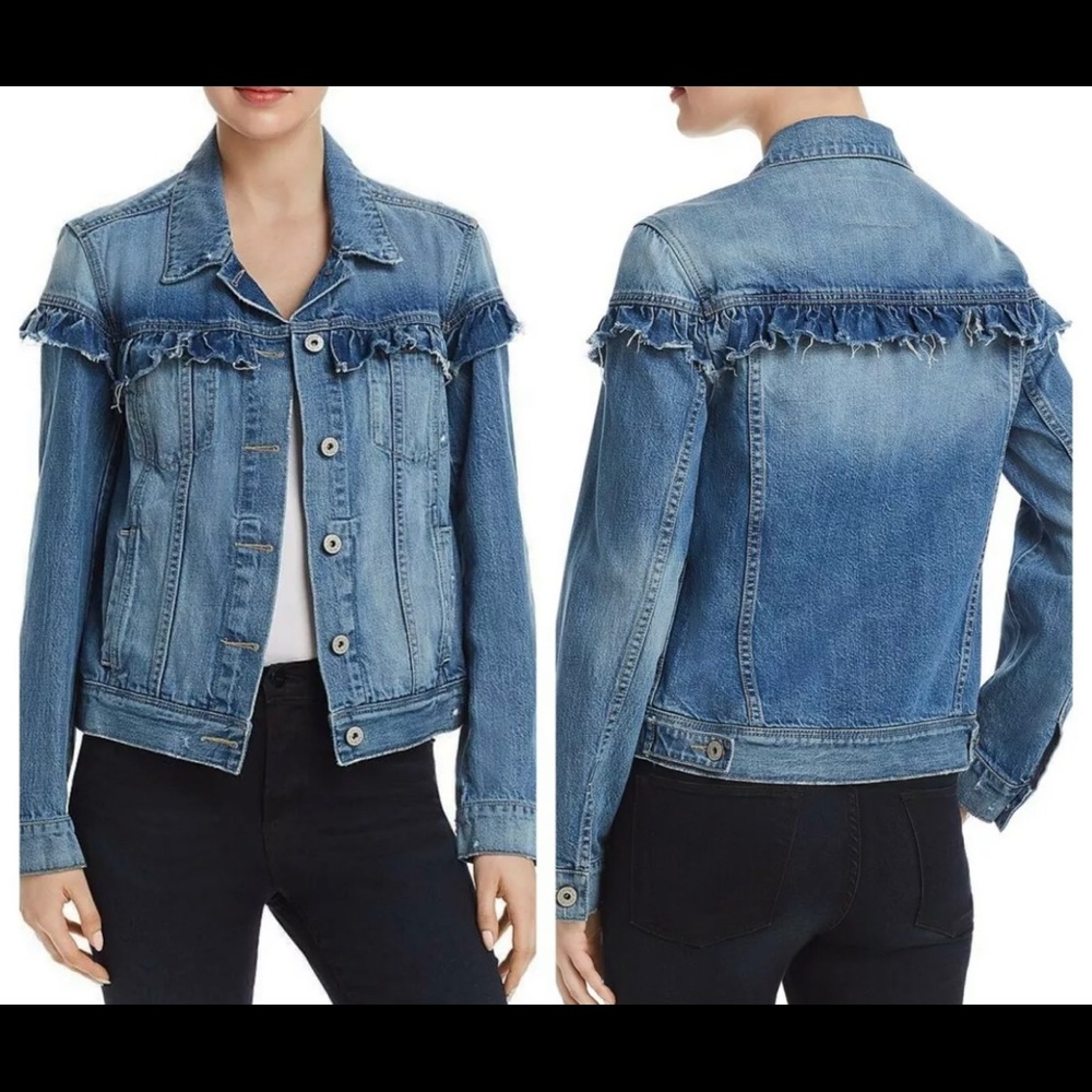 Paige Heidi Ruffle Denim Jacket MSRP $239